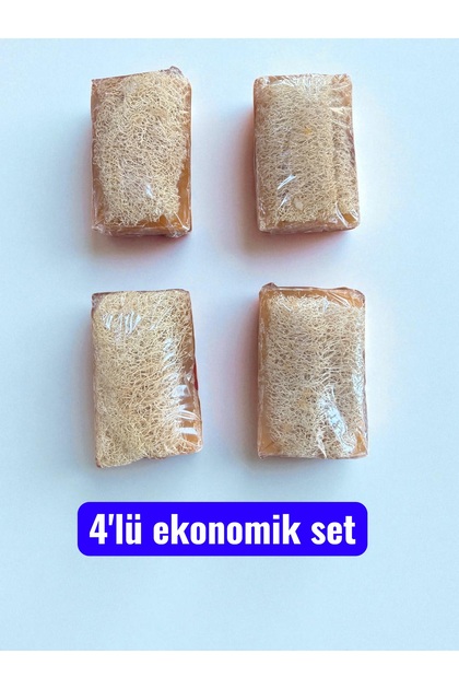 Natural Handmade Donkey Milk Honey Pumpkin Fiber Soap Set of 4 560 Grams