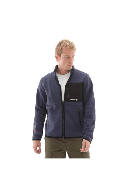 B0A6Nh14511-R Sherburne Polartec 200 Mix Media Full Zip Men's Jacket Navy Blue