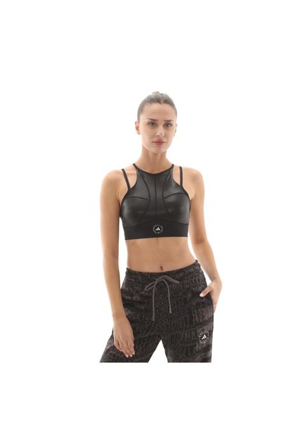 JM6089-K By Stella Mccartney Training Micro Dot Crop Kadın Büstiyer Siyah