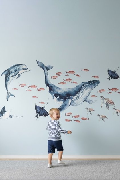 Underwater World Ocean Creatures Wild Life Wall Sticker Set