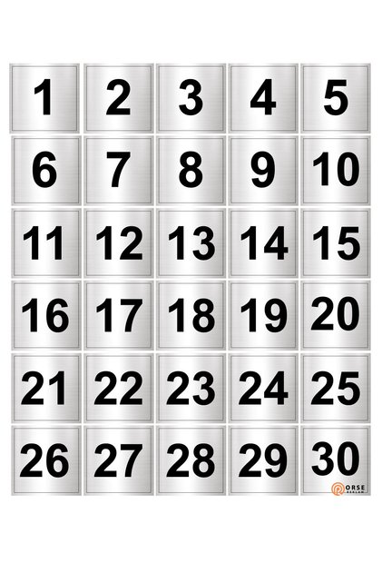 Cabinet Table Number Door Number 1-30 (3.5X3.5Cm)