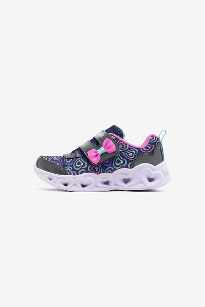 Heart Lights Navy Blue Baby Girl Shoes