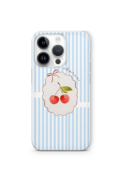 iPhone 14 Pro Max Compatible Ma Cherie Cherry Pattern Transparent Phone Case