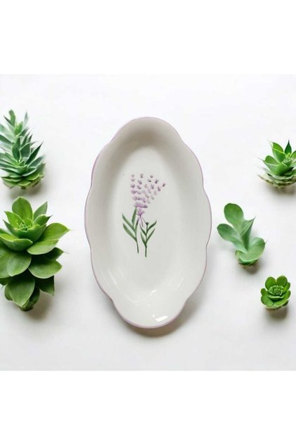 Set of 2 Handmade Patterned Serving Plates Presentation Plates Lilac
