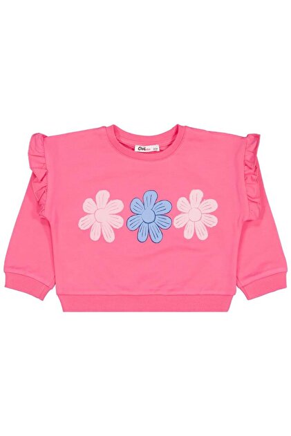 Colorful Daisy Printed 2-5 Years Old Sweatshirt - Pink 5-6 Years Old