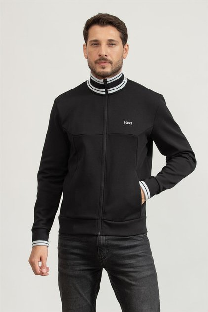 Erkek Fermuarlı Sweatshirt Siyah