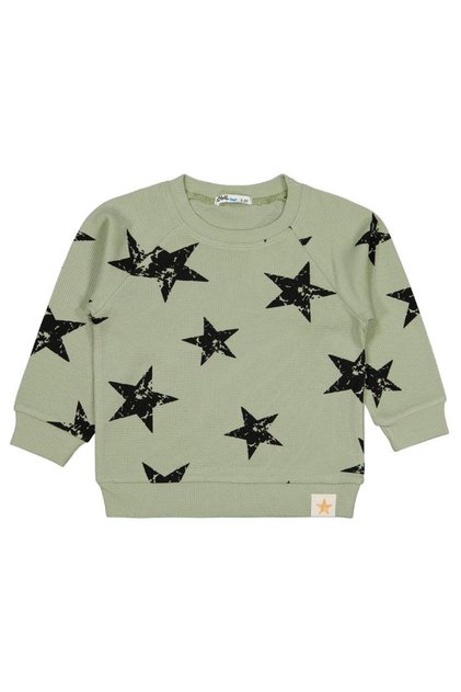 Civil Boy's Star Printed Sweatshirt | Waffle Long Sleeve | School Nursery and Daily Use - Khaki