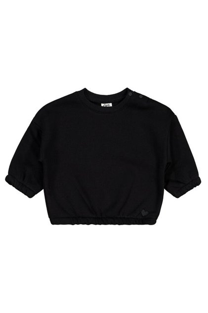 Heart Embroidered Basic 6-18 Months Sweatshirt - Black 18-24 Months