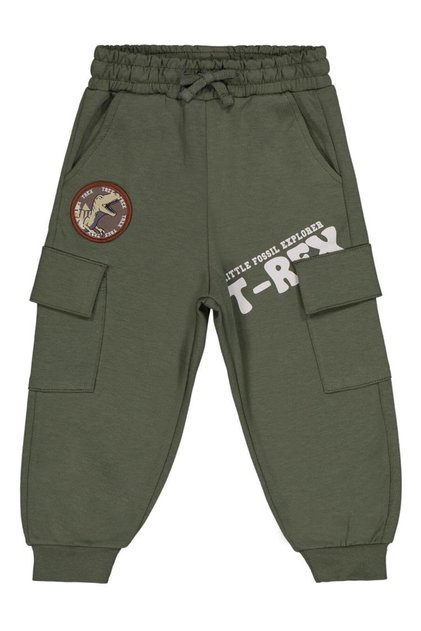 Civil Boys' Trex Printed Sweatpants | Steel Interlock Printed | School Nursery and Daily Use - Khaki