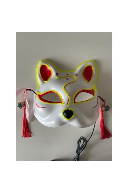 Mască LED, Carnaval, Cosplay, Halloween, Horror, 3 moduri de iluminare, Pisică