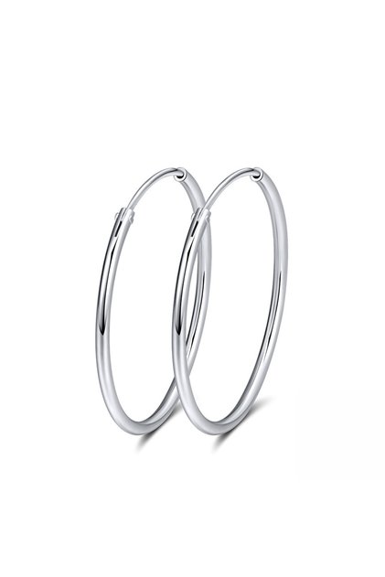 Cercei rotunzi argint 925, JW1785, model elegant, placati cu rodiu