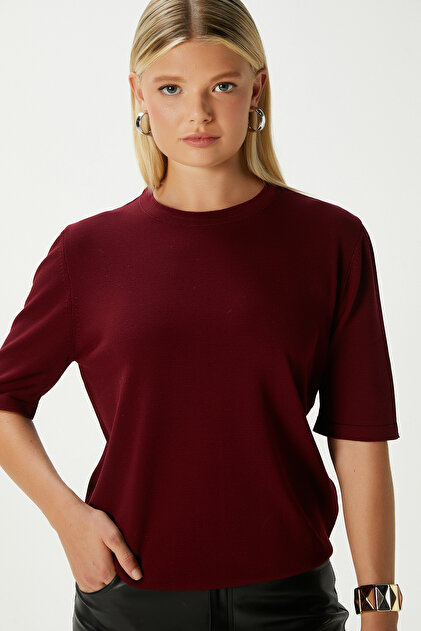 Ritnice Viscose Doku Next Premium Selection Bordo Yarım Kol Triko