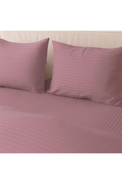 Cotton Satin Double Fitted Sheet Set, Hotel Type with Pillowcases,