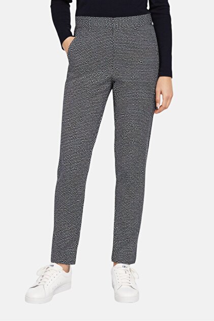 Women Cigarette Fit Diamond Pattern Dress Pants, Multicolor