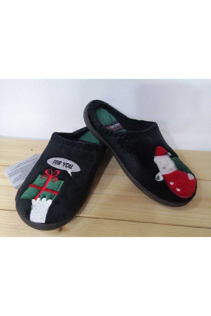 YENİ SEZON RAHAT TABAN KIŞLIK NOEL BABA FİGÜRLÜ KADIN EV TERLİĞİ