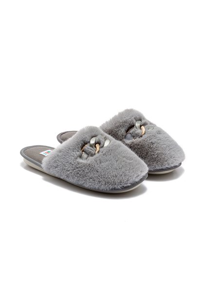 Perla Plush Women's House Slippers Gray 37/41