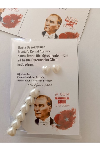 5 adet öğretmenler günü inci toka inci küpe