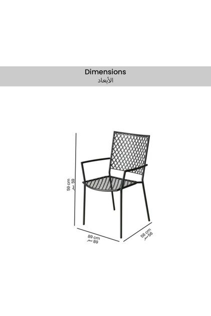 Steel Mesh Rust-Resistance Arm Chair with Cushion