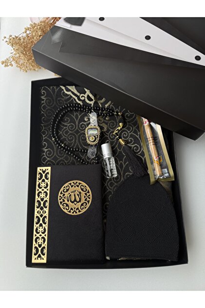 Damat Bohçası Dini Hediye Seti -Seccade,Tesbih,Zikirmatik, Yasin-i şerif,Esans,Misvak, Takke, Kutulu