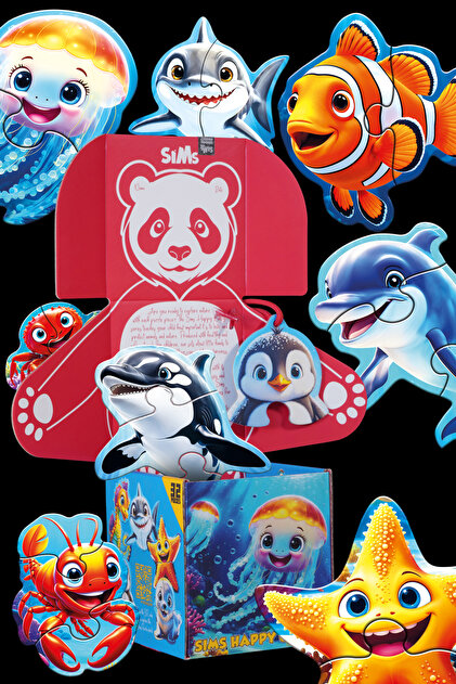 Sims Puzzle Bebekler İçin İlk Puzzle Yapboz Baby Okyanus - 1 Yaş