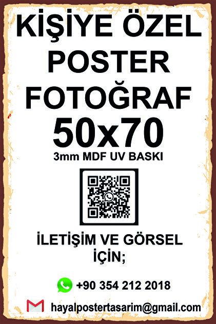 Hayal Poster Kişiye Özel 50x70 MDF Uv Baskı Poster 5mm - Fiyatı