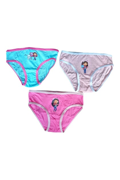 Set 3 perechi chiloți fete, multicolor, 100% bumbac, Happy,