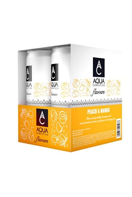 Apa minerala cu aroma de Piersica si Mango, 4 x 0.33l,