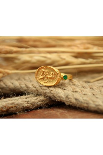 Otantik El Yapımı Antik Dönemlere Ait Sikkeden Yapılmış Gümüş Yüzük - Tarihi Ve Sanatsal Takı