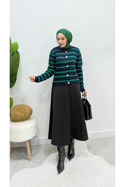 Scuba Suit with Skirt and Cardigan