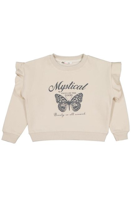 Butterfly Printed 6-9 Years Old Sweatshirt - Beige 9-10 Years Old