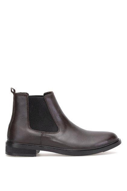 Elit Sl001 Men's Genuine Leather Chelsea Boots Brown