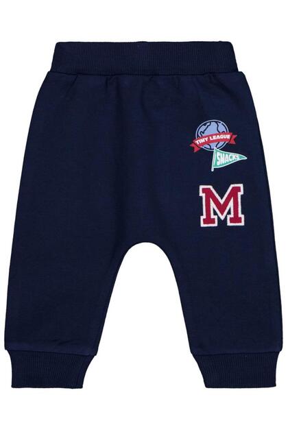 6-18 Months Single Bottom Baby with Logo and m Embroidery - Navy Blue 6-9 Months
