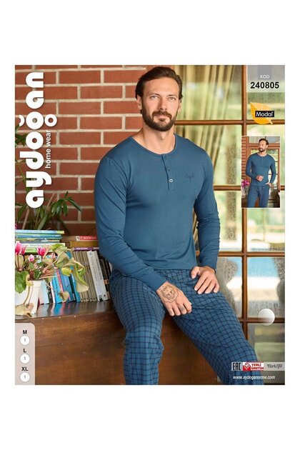 Men's Long Sleeve Modal Pajama Set – Soft, Comfortable, and Stylish Design