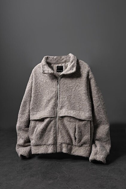 Men's Beige Wool Lined Cashmere Jacket
