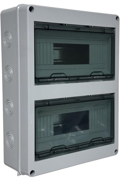 MCB Distribution Box - 24-Way IP65 Waterproof Circuit Breaker Box with Transparent ABS Cover