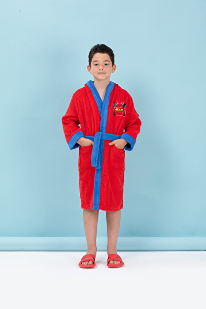 Cars Go Embroidered Disney Licensed Hooded Children's Bathrobe Age 7/8