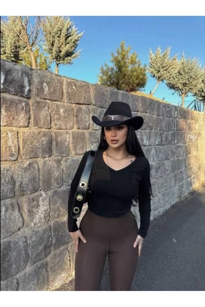 KADIN V YAKA KAŞKORSE BLUZ