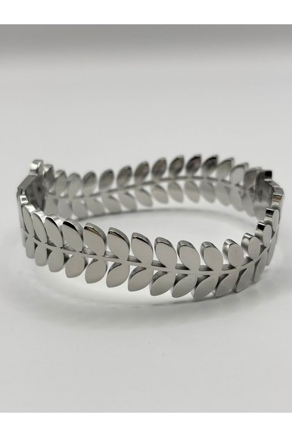 Steel Olive Clasp Bracelet