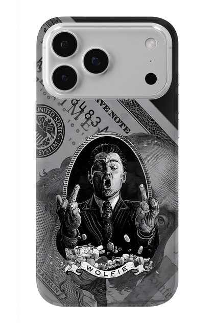 iPhone 18 Pro Compatible Wolfie Patterned Transparent Phone Case