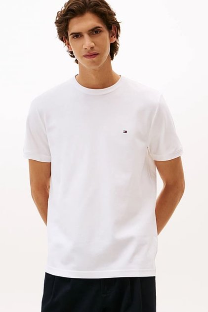 Men's Regular Fit Pique Fabric Crew Neck T-Shirt - White