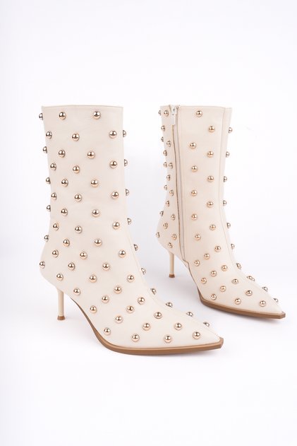 Rose-1420 Beaded Detailed Boots