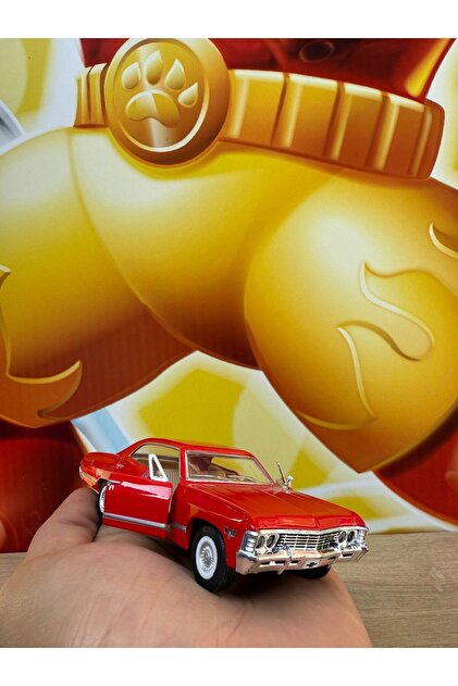scntoys Pull Back 1967 Chevrolet Impala (Red) Toy Car 1967 Chevy