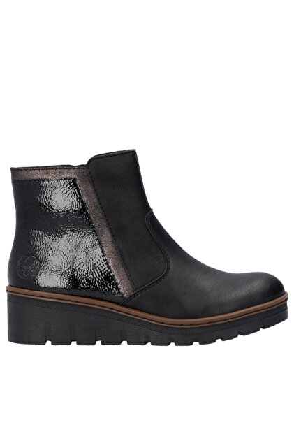Ghete casual, damă, RIEKER, X9150-00 negre, - piele 36