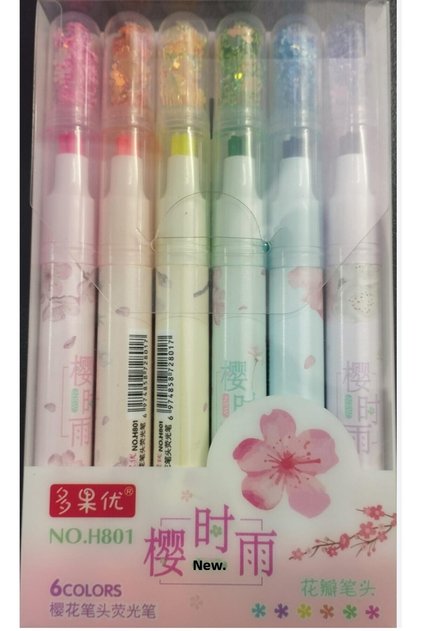 Highlighter Set with 6 Colors Figure Printing