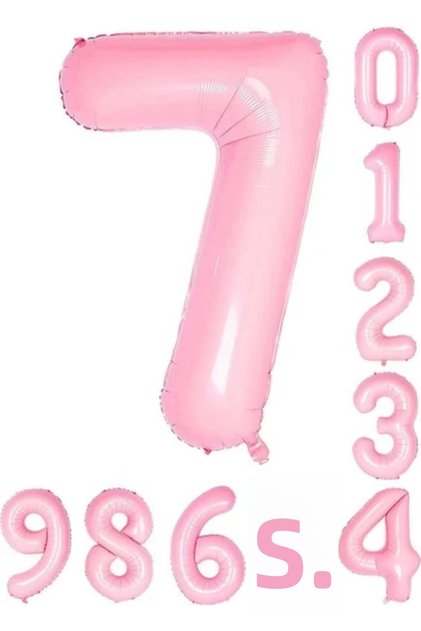 Pink Foil Balloon in All Numbers 34 Inch 76-82 cm