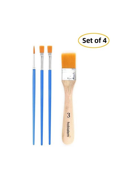Set of 4 Brushes - Oil Painting, Painting, Acrylic and Flat Brush