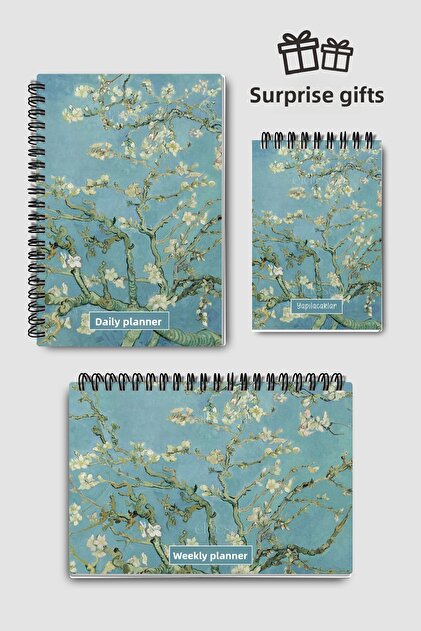 Van Gogh 3-Piece Planning Set, Daily Planner, Weekly Planner, To-Do List, Academic Agenda