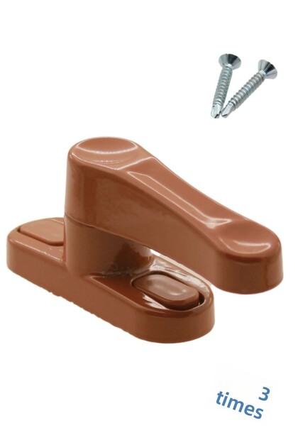 Window Child Lock Window Lock Glass Lock Safety Child Lock Door Latch 3 Pieces Coffee