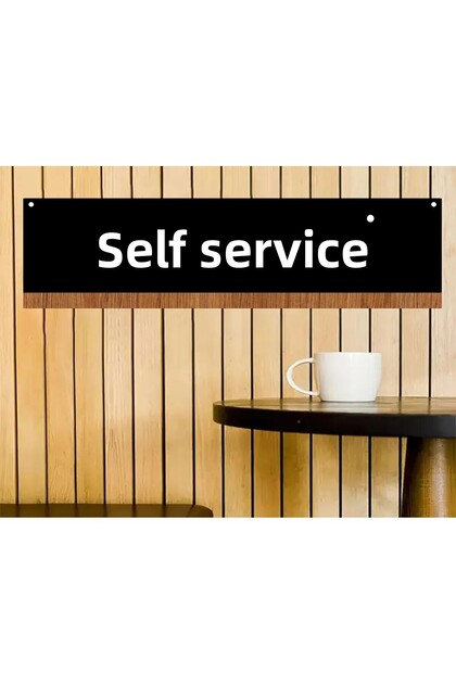 Self-Service Sign 50X15 cm One Way 3mm Plexiglass