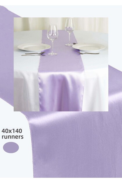 Lila Saten 40X140 Runner-Amerikan Servisi